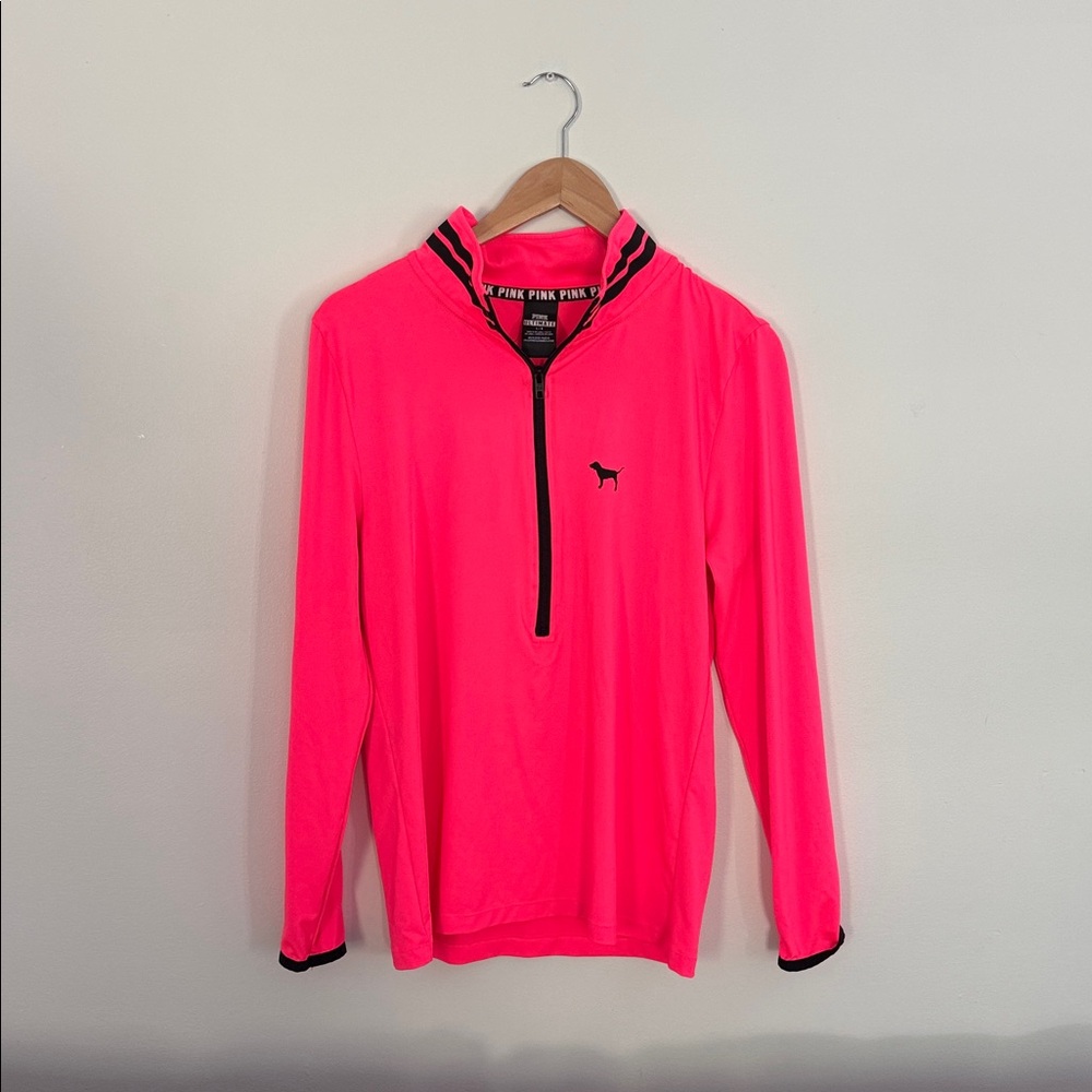 PINK Victoria's Secret Neon 1/4 zip pullover